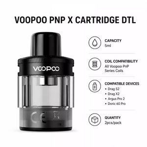 Voopoo PnP X DTL 5ml Cartridge pack of 2