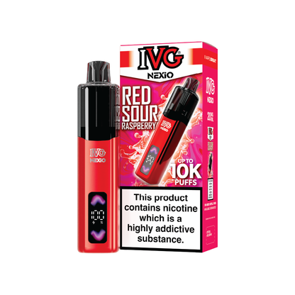 IVG Nexio 10K Prefilled Pod Kit |  Red Sour Raspberry Vape