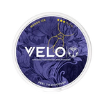 VELO Mango Ice product can with purple floral design and yellow accents, perfect for a refreshing experience.