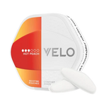 VELO Shift Hot Peach nicotine pouches in a comfort shape packaging.
