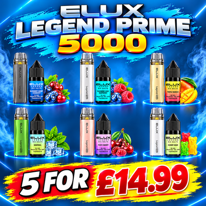 ELUX Legend Prime 5000 Starter Kit + E-Liquid Elux Nic Salt Combo