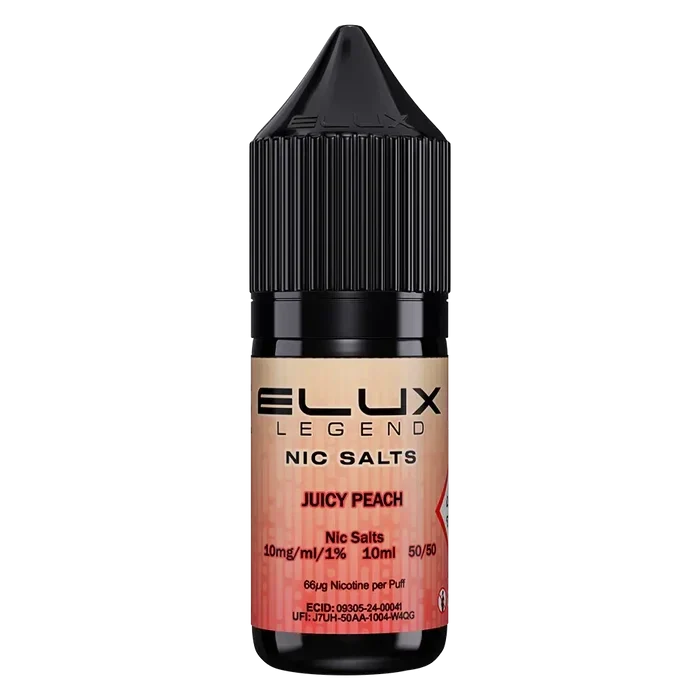 Juicy Peach Elux Legend Nic Salt Vape Juice