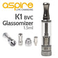 Aspire K1 BVC Glassomizer Tank – Silver